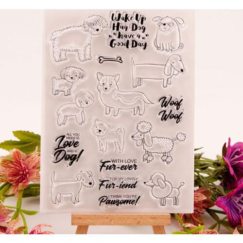 Clear Stamps Lovely Dogs Rubber Stamp for DIY Scrapbooking Card Making Album Photo PaperCard Template New Stamps Decorative