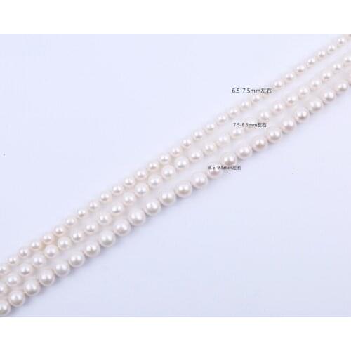 3A high quality classical style round shape natural loose pearl 3mm-8mm white/pink/purple freshwater pearl strands