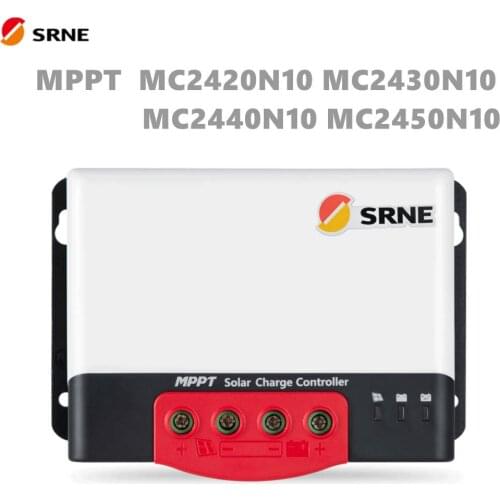 SRNE MC MPPT 20A 30A 40A 50A Solar Off-Grid Charge Controller 12V/24V Auto Max 100V Bluetooth Display Solar Battery Regulator