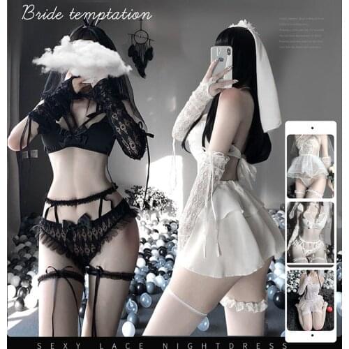 Sexy Erotic Cosplay Wedding Dress Lingerie Costumes Hot Bridesmaid Type Lesbian Temptation Porn Lace Cute Uniform Shop For Women