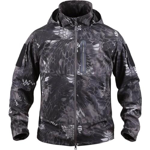 Shanghai Story Mens Military Jacket Waterproof Windproof Anti-Pilling Tactical Jacket Breathable Army Hooded Camouflage Jacket