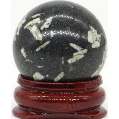 Natural Chrysanthemum Ball Natural Mineral Quartz Sphere Hand Massage Crystal Ball Healing Feng Shui Home Decor Accessory 30mm