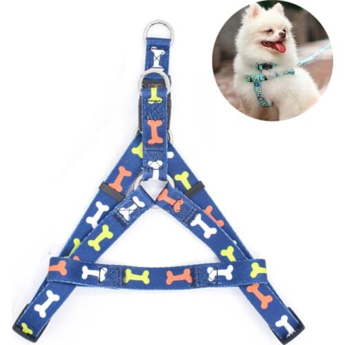 Blue Puppy Leash Cat Vest Outdoor Pet Supplies Cute Printed Adjustable Dog Collar Suitable for Teddy Chihuahua Dog Harnesses