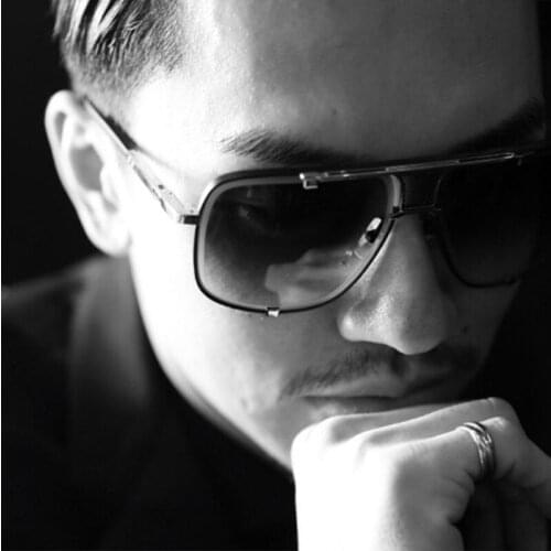 FEISHINI Celebrity High Quality Sunglasses Men Brand Design Retro Frame Gradient Lens Fashion Metal Sunglass Ladies Shield