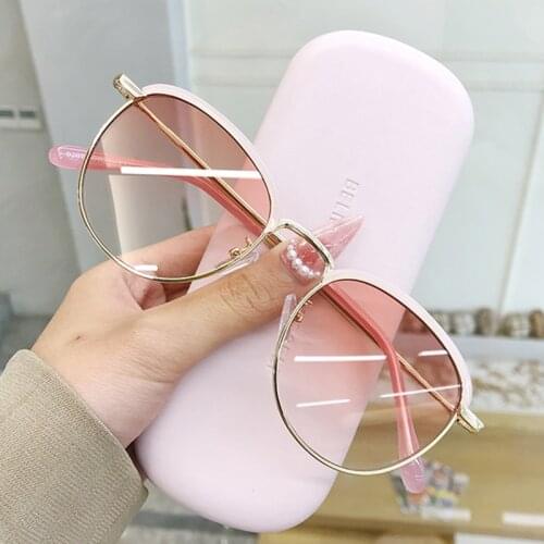 Metal Sunglasses Women Half Frame Sun Glasses Men Vintage Round Outdoor Goggles Colored Eyeglasses Female UV400 Gold