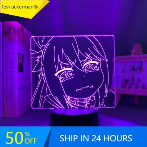 Led Light Anime KonoSuba Aqua for Kids Bedroom Decor Night Light Brithday Gift Room Desk 3d Lamp KonoSuba Manga