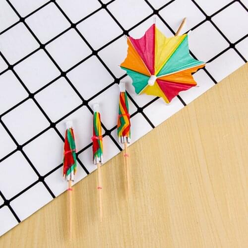Drink Decoration Cake Card Octagonal Paper Umbrella Cocktail Umbrella 50pcs Birthday Cake Decoration Plug-In Party Decoration