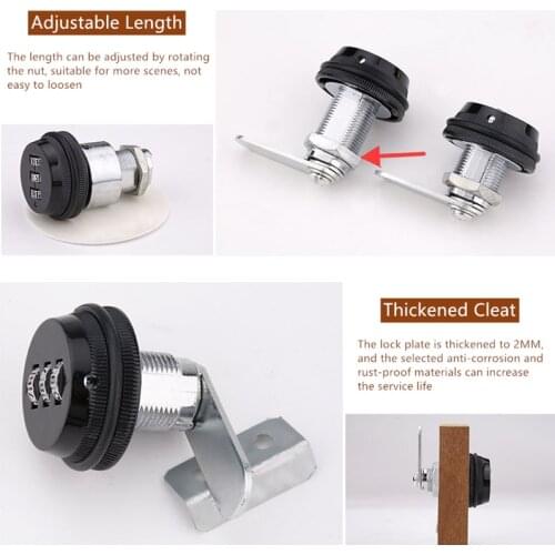 Door Security Hardware Combination Cam Lock Digital Box Cabinet For Keyless Safe Mail Box Drawer Smart Cam Code Lock Zinc Alloy