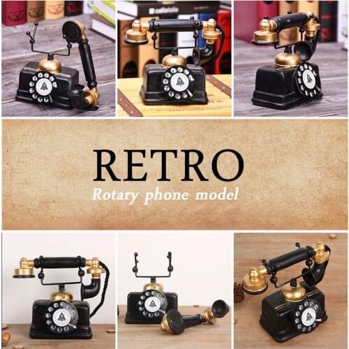 WSFS Hot Industrial loft Retro Rotary Phone Model Crafts Decoration Shop Cafe Living room Showcase Decoration Decoration Shoot p