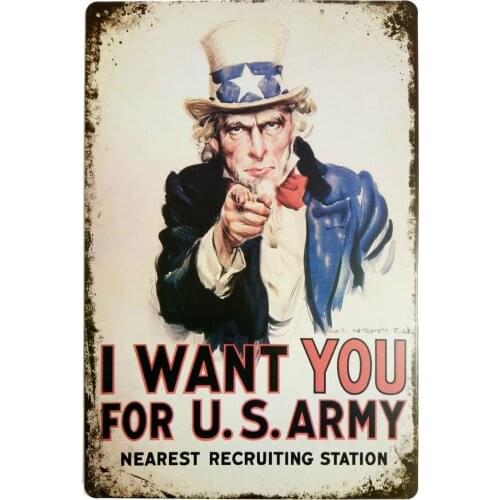 I Want You for U.S. Tin Sign Metal Poster Metal Decor Metal Painting Wall Sticker Wall Sign Wall Decor