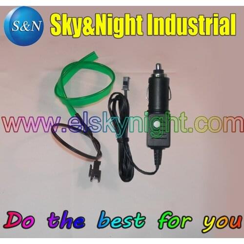 Green-EL Skirt Wire+12V Controller with Cigar lighter (functions of Constant -Flashing-Off)