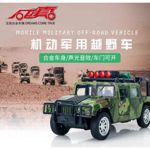 1:32 high simulation military off-road vehicle alloy sound and light return can open the door childrens toy model car gift