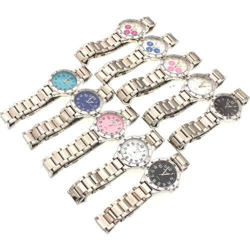 10pcs High Quality Women Watches Casual Lady Simple Watch Fashion Men Women Stainless Steel Quartz Dress Wristwatch