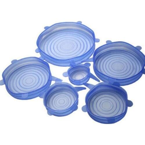 6PCS/Set Universal Silicone Suction Lid-bowl Pan Cooking Pot Lid-Silicone Stretch Fruit Cover Lid Stopper LX6506
