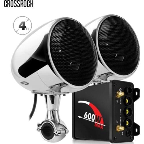 600W Amp Bluetooth Waterproof ATV UTV RZR Motor Stereo 2 Speakers Audio FM AUX