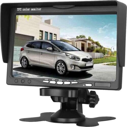 7-inch High Resolution 800 x 480 TFT LCD Car Rear View Camera Monitor with Stand, Rotating Screen and 2 AV Inputs