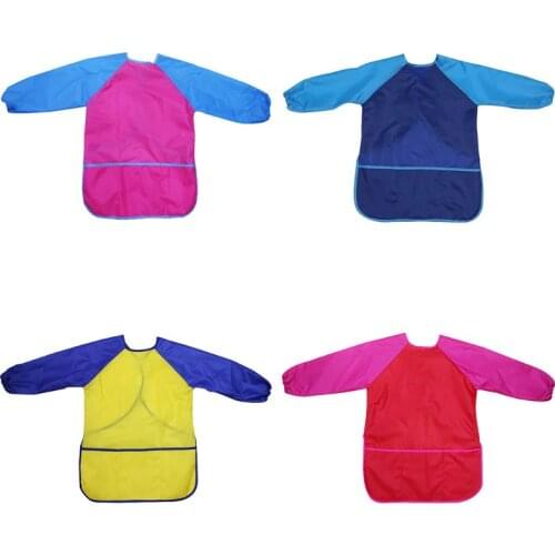 Kids Waterproof Long Sleeve Art Craft Drawing Painting Smock Apron Children Gift