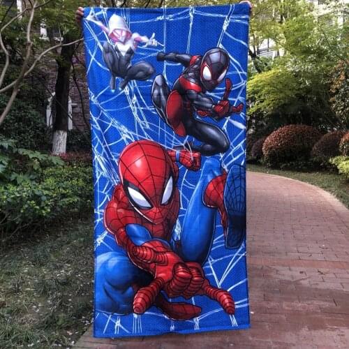 Disney Cotton Bath Towel Spiderman Cartoon Mickey Mouse Kids Boy Girl Soft Beach Towel Throw Blanket for Children Gifts