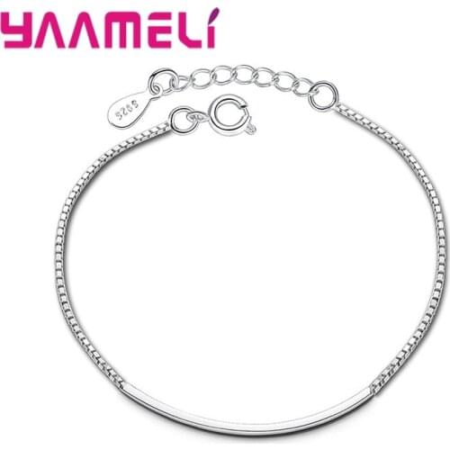 Smooth Snake Chain Silver Bracelet Geometric Pattern Irregular Shape Wedding For Bridesmaid Bride