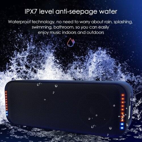 HOT-IPX7 Waterproof Bluetooth Speaker, 10W Hifi Strong Basssound, Musical Rhythm Lamp Portable Speakers Bluetooth Speakers