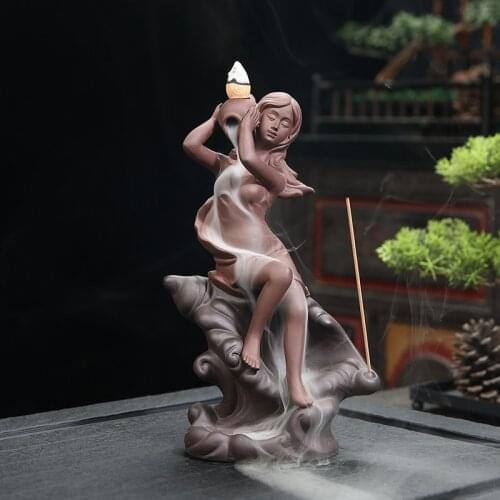 Ceramic Purple Clay Indoor Furnishings ornaments Incense burner Road Bathing Women Backflow Incenses Oven home decor