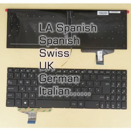 UK LA SP SW GR ITA Keyboard For ASUS 0KNB0- 5605LA00 5605SP00 5605SF00 5605UK00 5605GE00 5605IT00, 0KN1- 291LA32 291SP32 Backlit