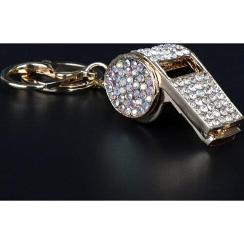 Purse Jewelry Bag Accessory For Girls Women Rhinestones Whistle Keychain Fashion Key Fob Keyring Car Key Holder