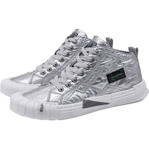 Women High Top Platform Shoes Stitching Hard-wearing Fashion Lace-up Artificial Leather Shoes Spring Autumn Wild Female Sneakers