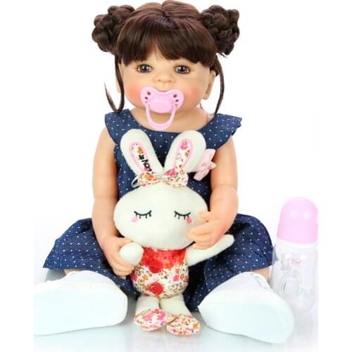 55 cm Full Silicone Body Reborn Girl Lifelike Baby Doll DIY Hair Newborn Princess Toddler Toy Bonecas Waterproof Birthday Gifts
