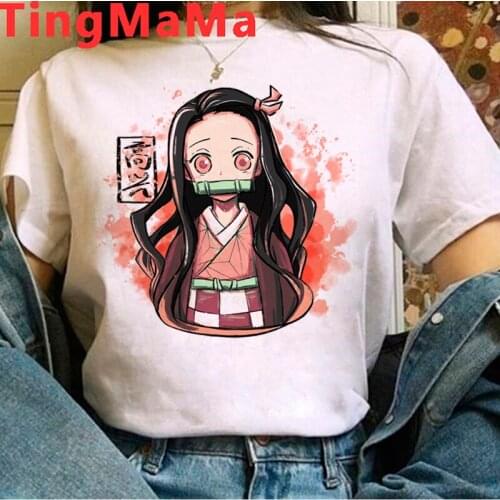 Hot Japanese Anime Demon Slayer T Shirt Women Funny Kimetsu No Yaiba T-shirt Kawaii Unisex Tanjirou Kamado Graphic Tees Female