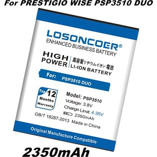 LOSONCOER NEW PSP3510 DUO 2350mAh Battery For Prestigio Wise G3 PSP3510 DUO Batteries Accumulator AKKU ACCU PIL Mobile Phone
