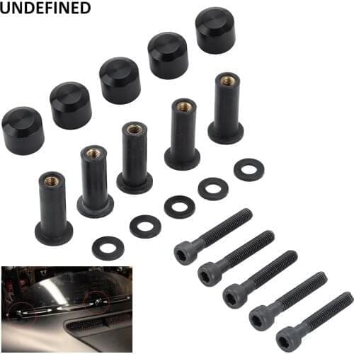 Motorcycle Windshield Bolt Screws Windscreen Well Nuts Caps Trim Kit for Harley Road Glide CVO Ultra Custom FLTR Universal