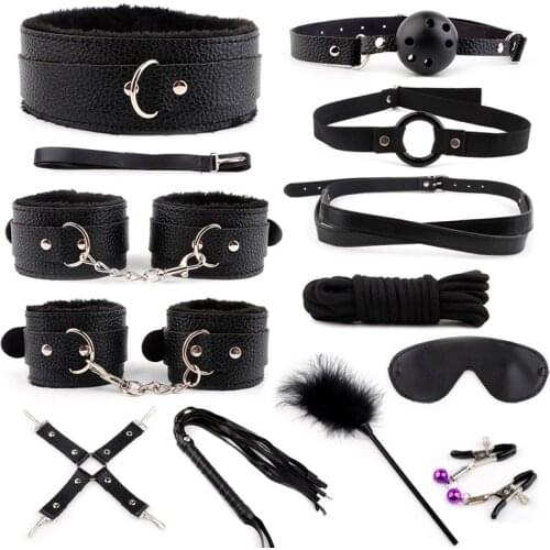 Bdsm Bondage Set Sex Accessories Whip Sex Tools For Women Nipple Clamps Mouth Gag Torture Device Collar Adult Toys For Couples