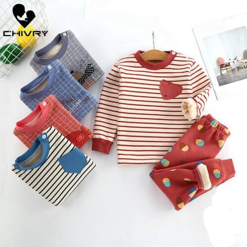 2020 New Kids Boys Girls Pajama Sets Cartoon Print Long Sleeve Cute T-Shirt Tops with Pants Toddler Baby Autumn Sleeping Clothes
