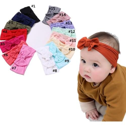 New Baby Nylon Headbands Soft Rabbit Bowknot Toddler Turban Girls Hair Bands for Children Elastic Headwrap Baby Hair Accessories