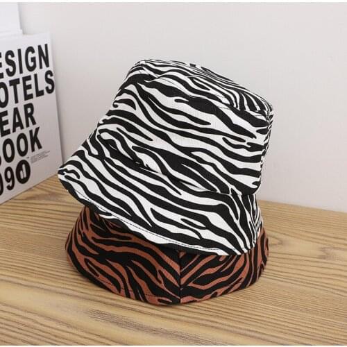 Summer Printed Bucket Hat Horse Stripe Female Fisherman Cap Bob Hat Hipster Gorros Panama Cap Outdoor Shade Fisherman Cap