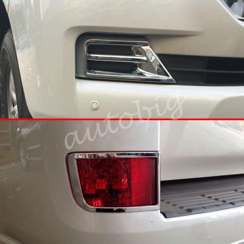 Front + Rear Fog Light Cover Bumper Reflector Surrounds For Toyota Land Cruiser 200 LC200 GX/GXL 2016-2019