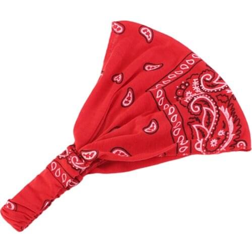 Women Paisley Bandana Headband Dance Headband Cotton Stretch Hairband Printing Hair Bands Elastic Hair Band Turban