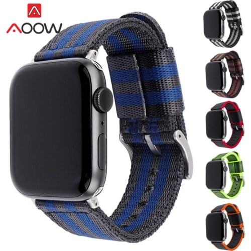 Woven Nylon Strap for Apple Watch 6 5 4 SE 38mm 42mm 40mm 44mm Men Women Soft Fabric Replacement Bracelet Wrist Band iwatch 3 2