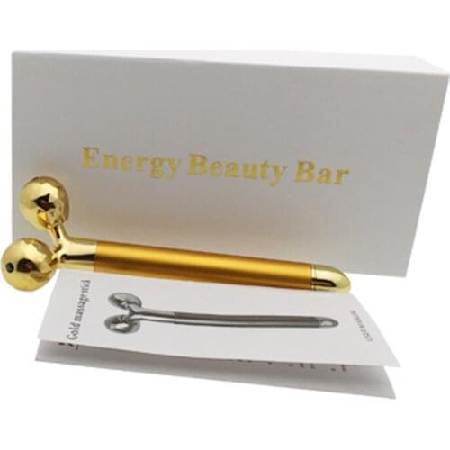 24K Golden Pulse Bar Y Shape Face Lift Roller Massager Facial Massage Instrument Beauty Tool For Face Lifting Wrinkle Remove