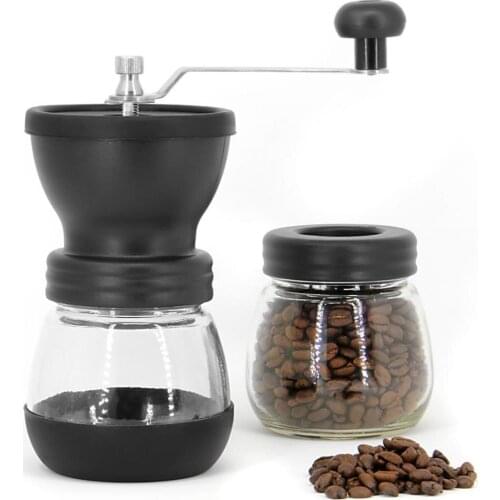 Manual Coffee Mill Burr Grain Milling Machine Tool For Camping Picnic Black