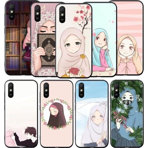 Cartoon Muslim Nun Silicone Cover For Xiaomi Redmi 9 9T 9C 8 7 6 Pro 9AT 9A 8A 7A 6A S2 5 5A 4X Plus Phone Case