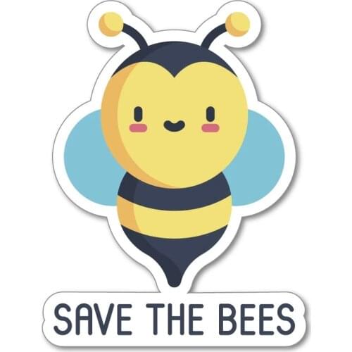 S40816# Various Sizes Funny Self-adhesive Decal Save The Bees Car Sticker Waterproof Auto Decors on Bumper Rear Window