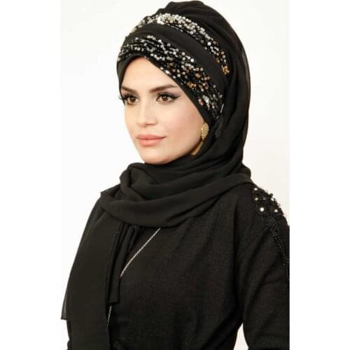 Wedding chic hijab plain chiffon muslim scarfs women solid turban shawl fashion shawl headband