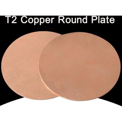 T2 Pure Copper Disc Round Plate Sheet Red Copper Plate DIY Material Dia. 50mm 100mm 150mm 200mm