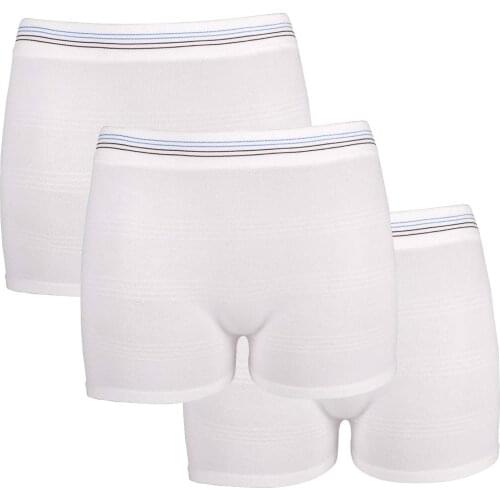 3 Pack Mesh Underwear Washable Breathable Mesh Stretch Fixation Pants Incontinence Aid for Elderly Maternity, XL White