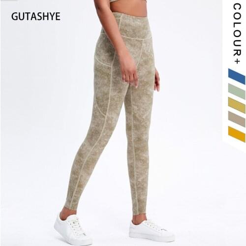 GUTASHYE Women High Waist Yoga Pants Seamless Tummy Control Leggings Push Up Running Jogging Sports Athletic Tight Hip Shaping