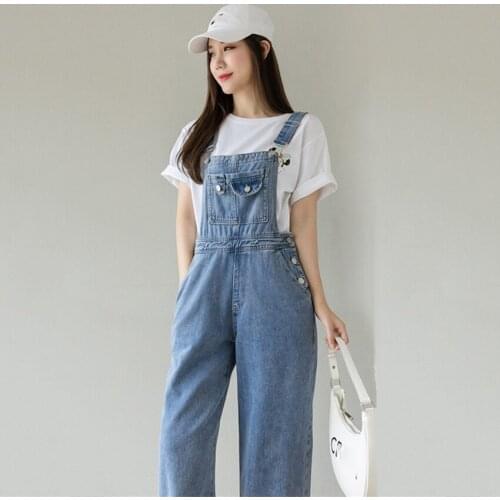 Summer Jeans 2021 Fashion Denim Jumpsuits Women Playsuits Chic Vintage Overalls Trendy Casual Rompers Loose Bottom Female Jeans