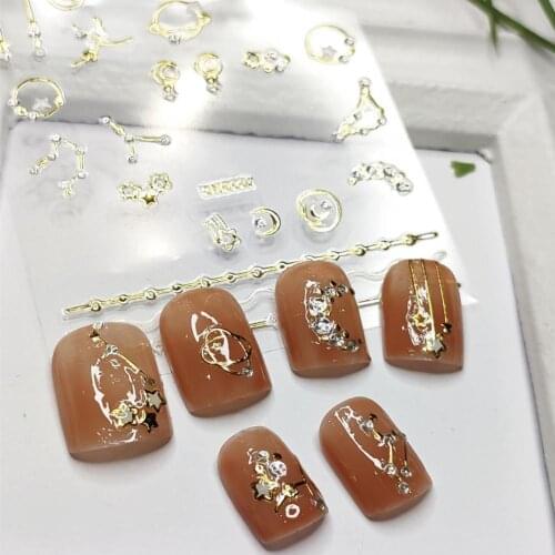 Starry Patterns Ultra Thin Embossed Metallic Nail Sticker for Salon