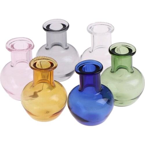 1pc 1:12 Dollhouse Mini Furniture Miniature Rement Multi-color Glass Vase Random Color Children Baby Gift Toy